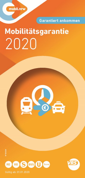 Zu sehen ist ein Visual von mobil.nrw zur Mobilitätsgarantie 2020